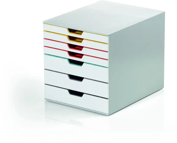 Durable Varicolor A4 gabinete de cajones 7 compartimentos blanco
