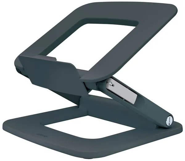 Soporte para portátil Leitz Ergo ajustable multiángulo, 80 % plástico reciclado, gris oscuro